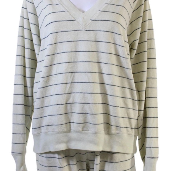 THE GREAT. Soft velour Striped Lounge Set.  M/2 - Picture 2 of 8